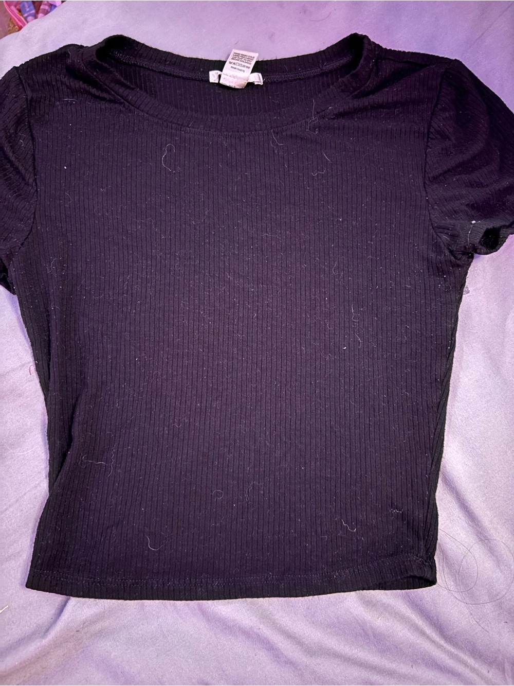 Bozzolo Black Ribbed Crop Top